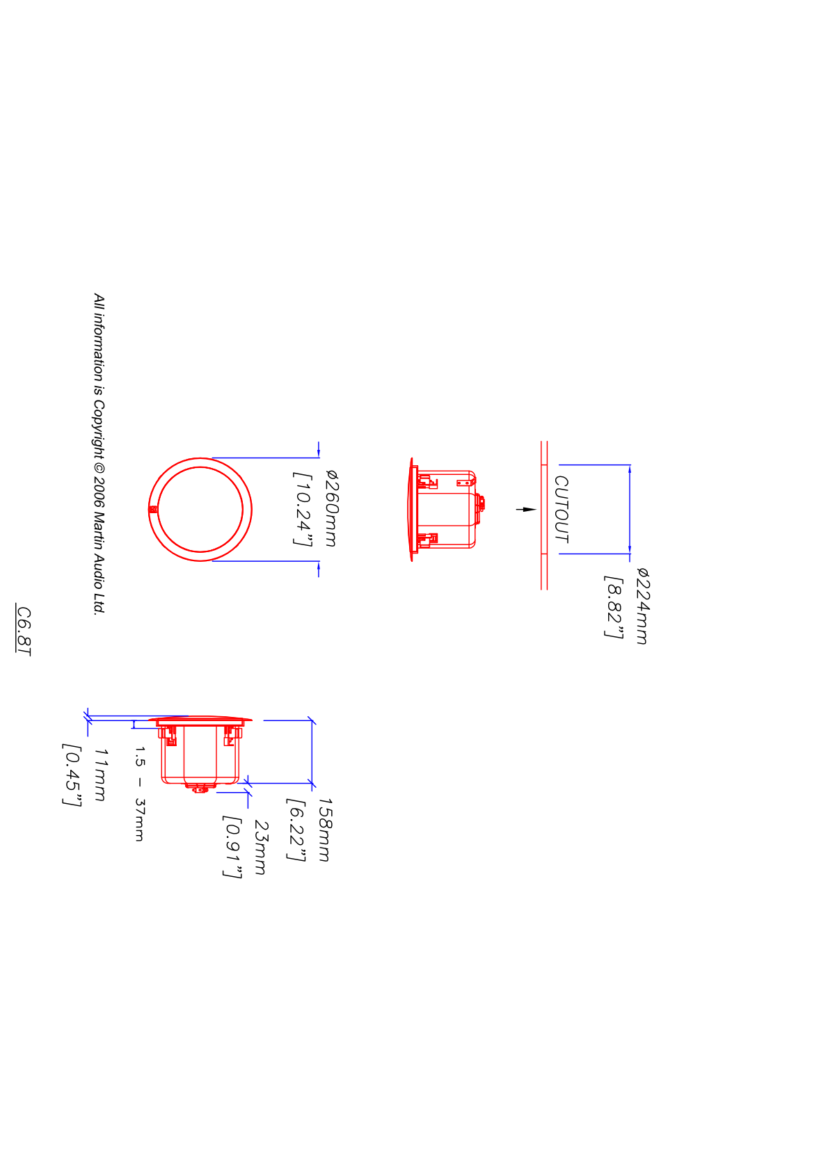 Technical drawing for C6.8T