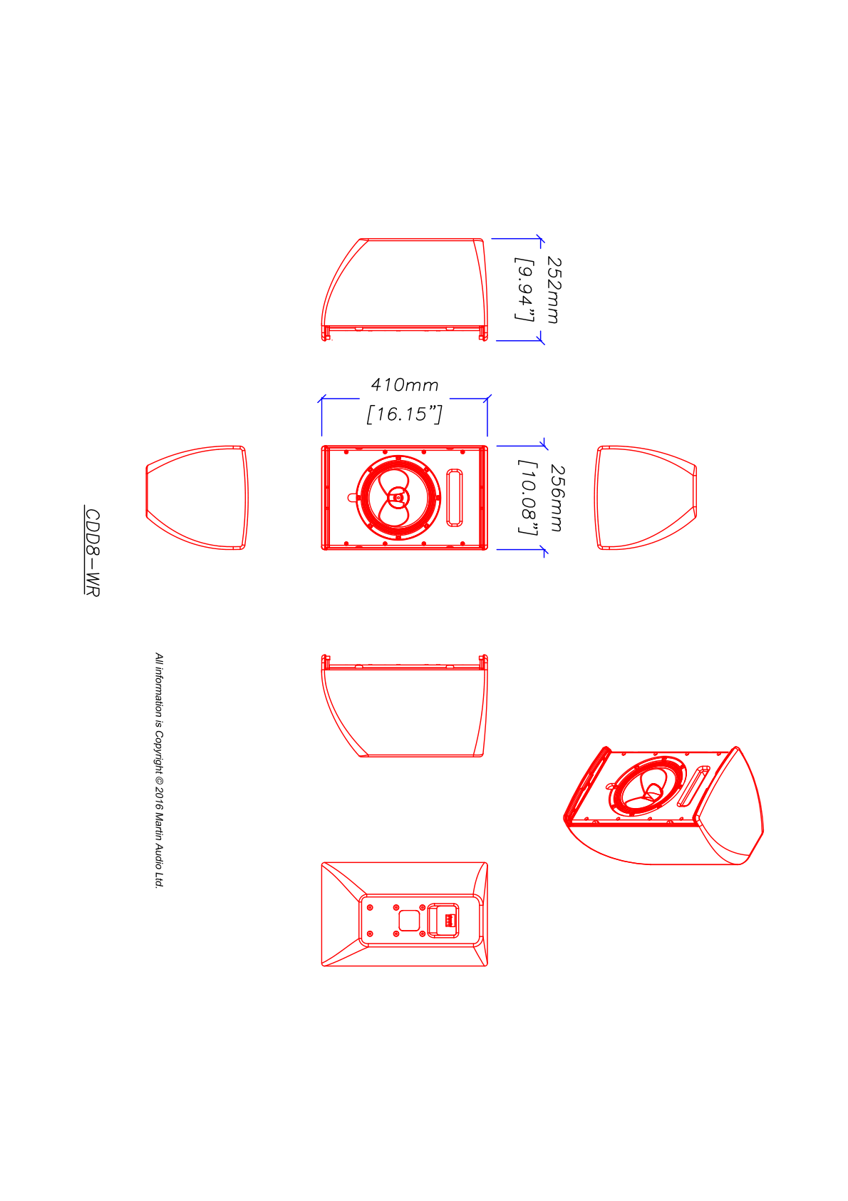 Technical drawing for CDD8B-WR