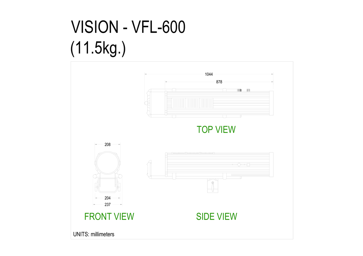 Technical drawing for VFL600