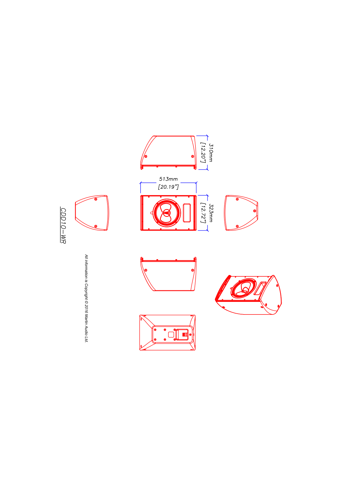 Technical drawing for CDD10B-WR