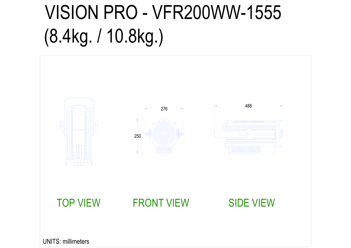 Technical drawing for VFR200WW-1555