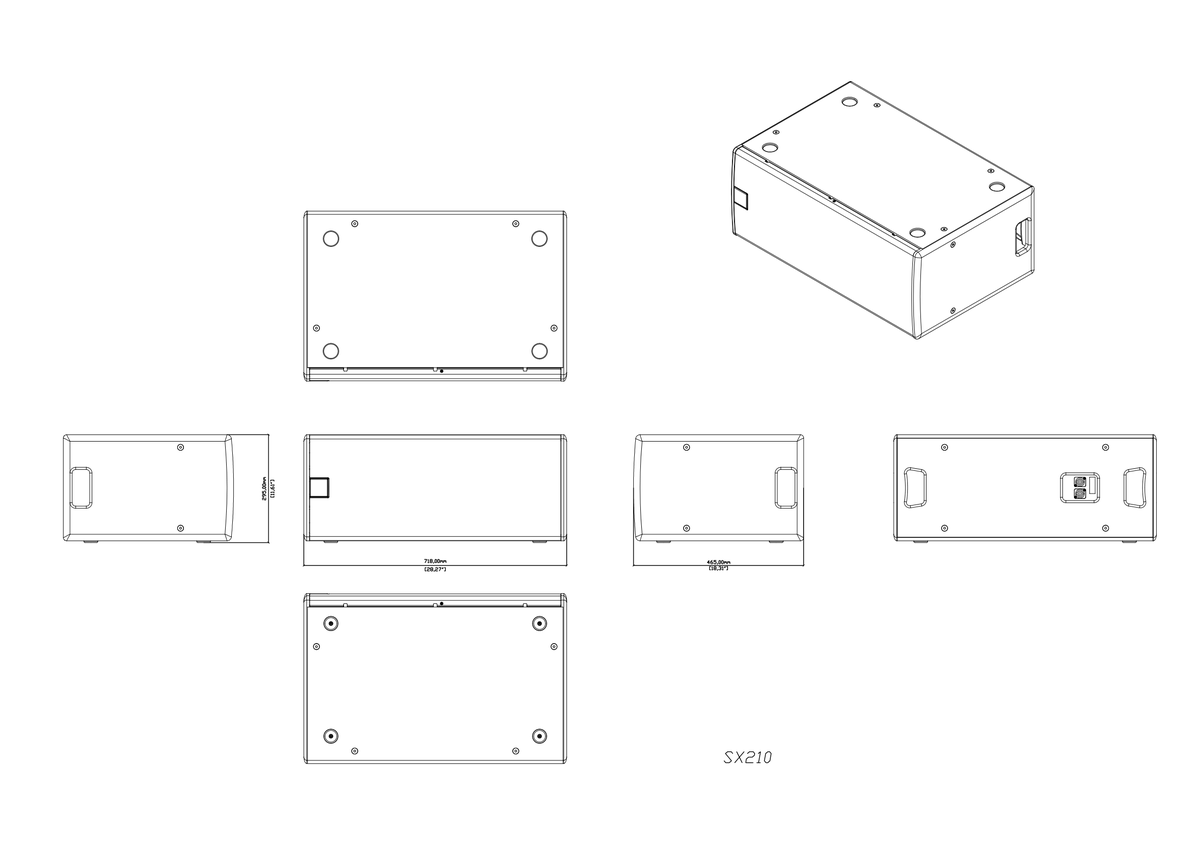 Technical drawing for SX210