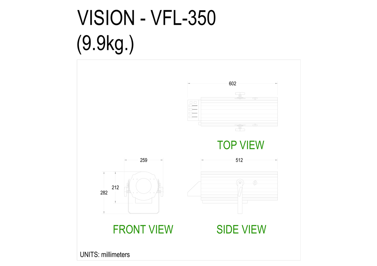 Technical drawing for VFL350