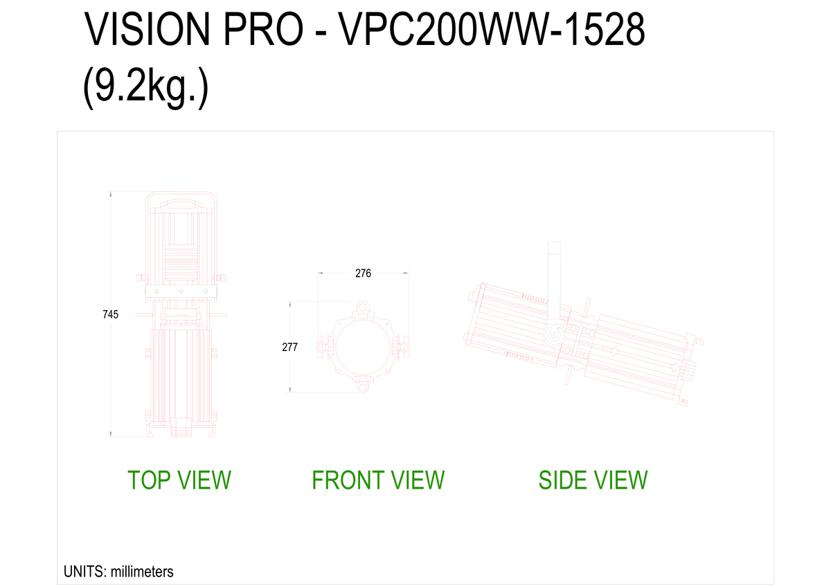 Technical drawing for VPC200WW-1528