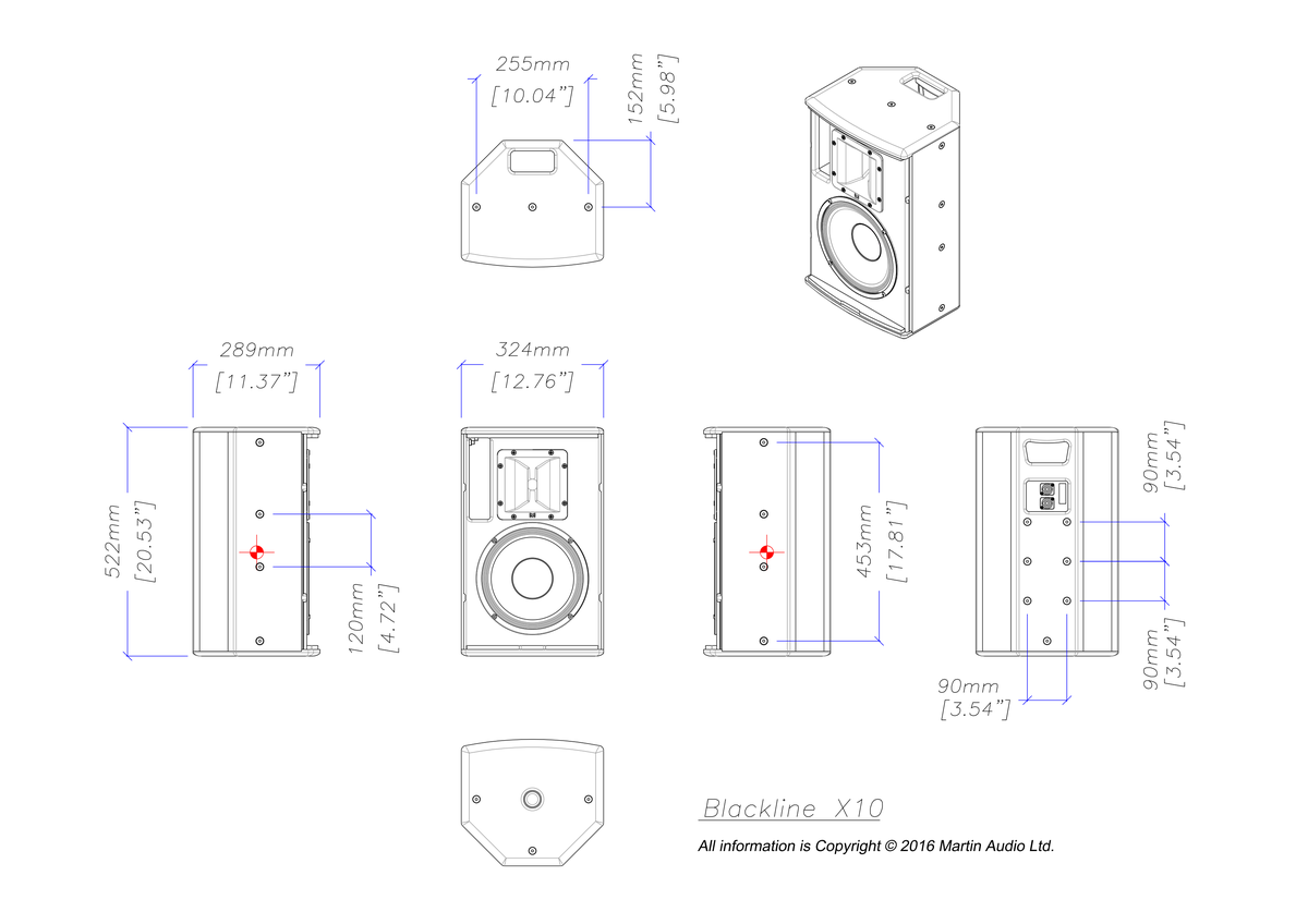 Technical drawing for X10B