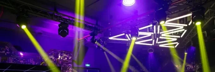 Stage lighting rig installed by Pulse