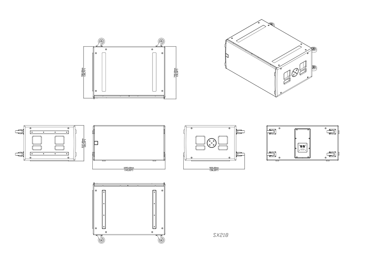 Technical drawing for SX218B