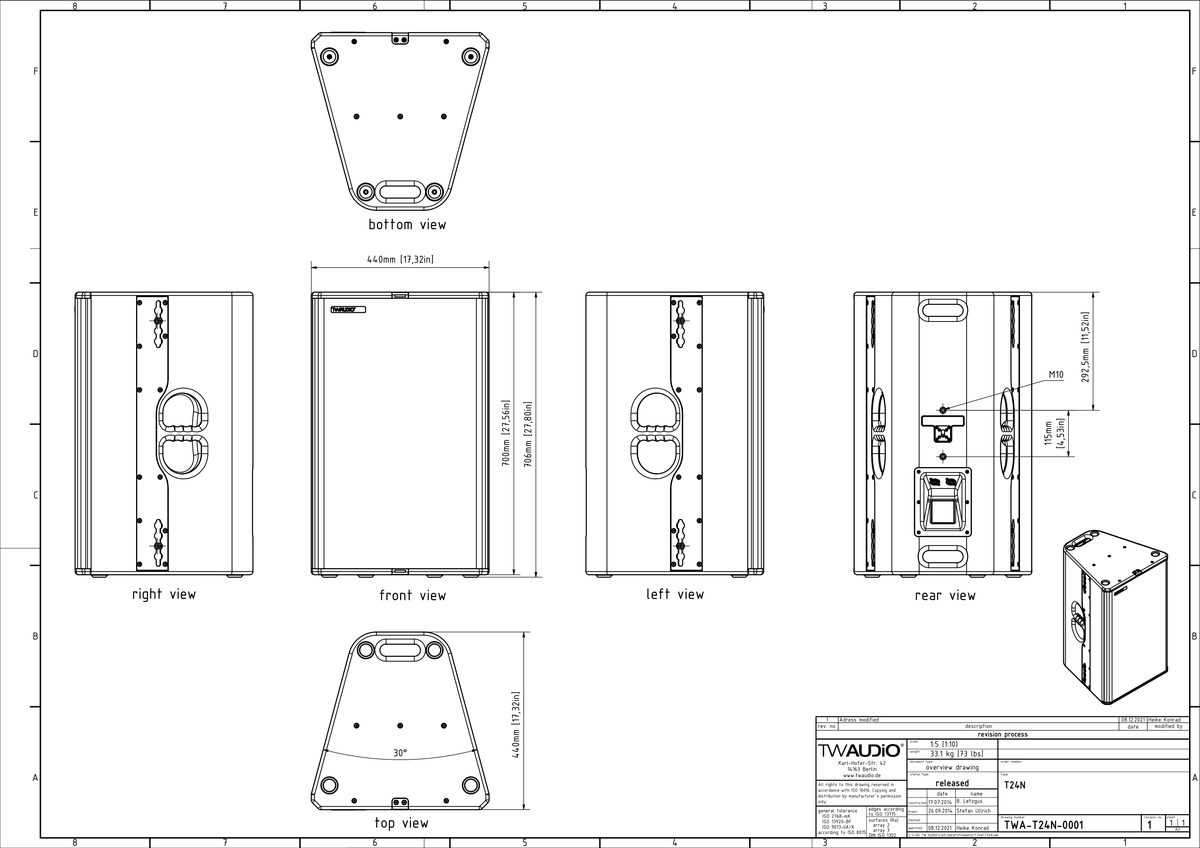 Technical drawing for T24N-90°