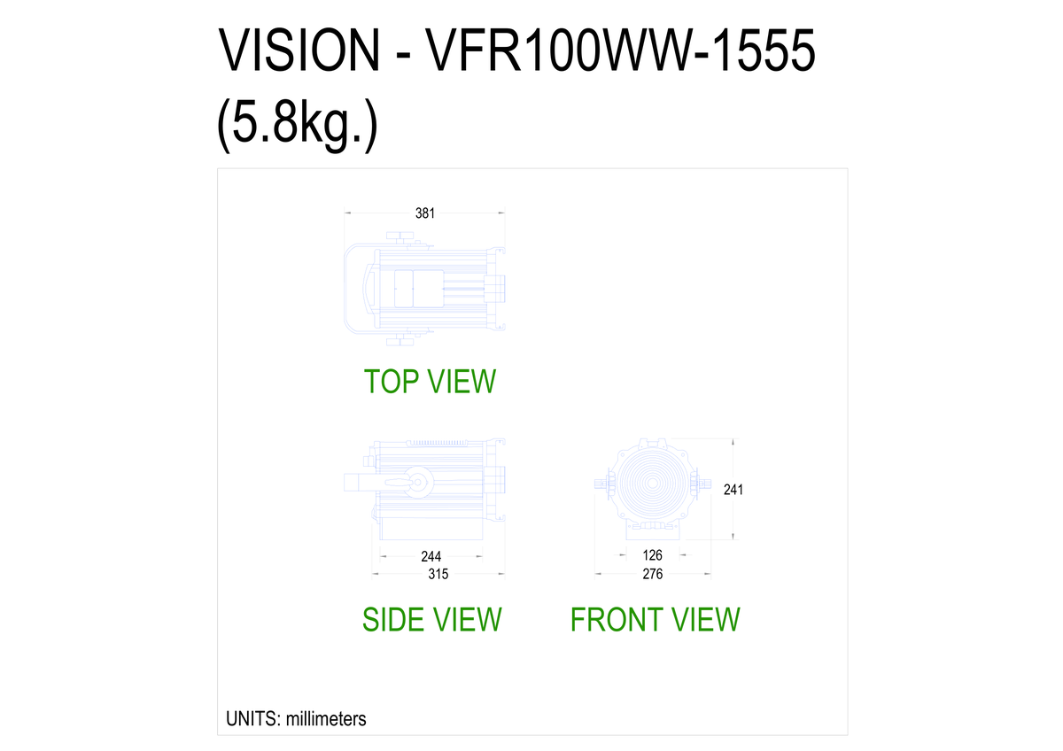 Technical drawing for VFR100WW-1555